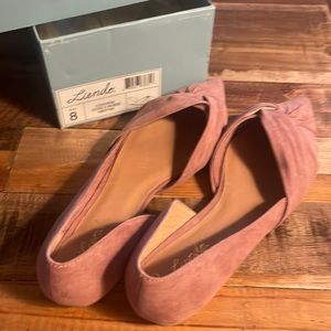 Rose suede flats - never worn